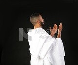 A man wearing an ihram dress