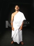 A man wearing an ihram dress