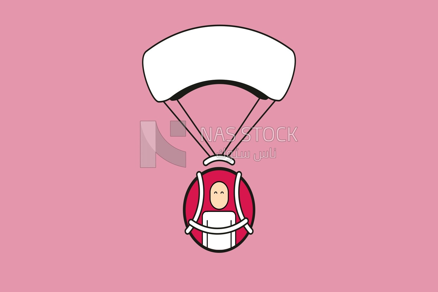 A person wearing a parachute