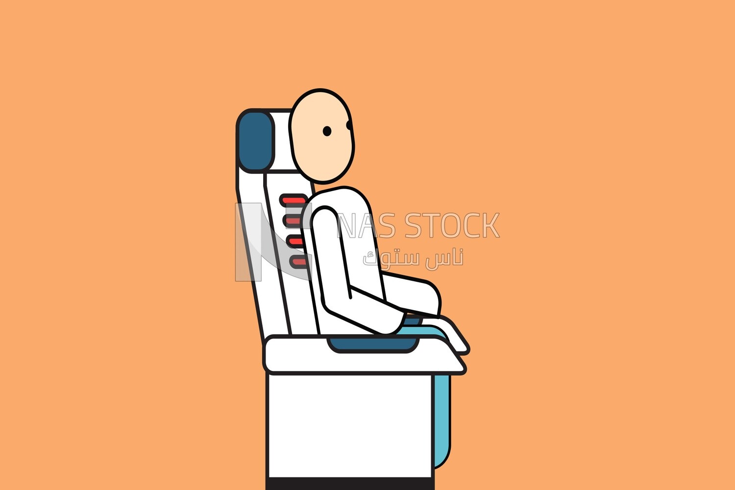 A man sitting on an airplane seat