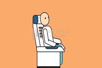 A man sitting on an airplane seat