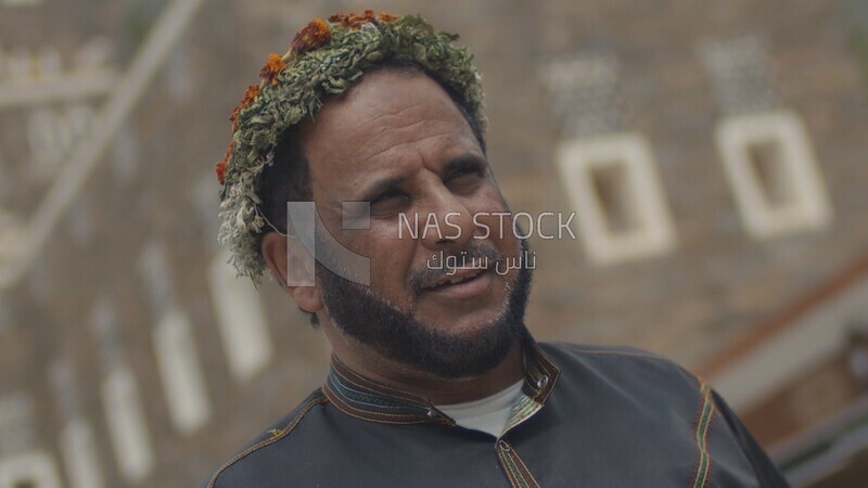 Saudi man from the village of Rijal Almaa Asir region, Saudi Arabia