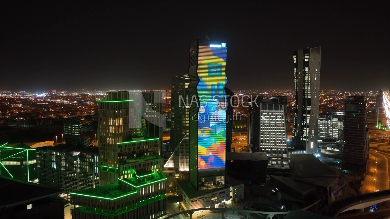 the king abdullah financial district metro station&#39;s futuristic facade at the saudi national day