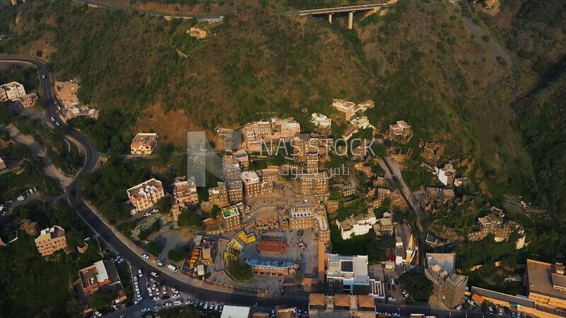 Top view of Rijal Almaa in Saudi Arabia, in aseer province