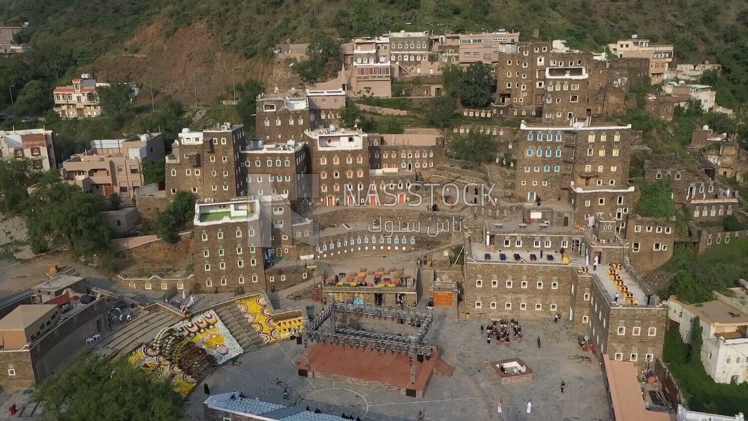 Top view of Rijal Almaa in Saudi Arabia, in aseer province