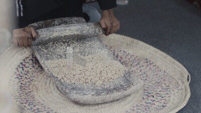 Woman baking in the Asir region, Saudi Arabia