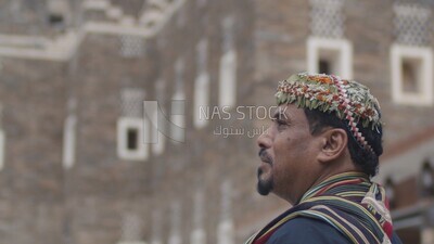 Saudi man from the village of Rijal Almaa, Asir region, Saudi Arabia