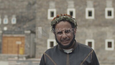 Saudi man from the village of Rijal Almaa, Asir region, Saudi Arabia