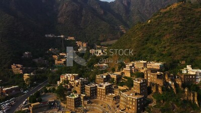 Top view of Rijal Almaa in Saudi Arabia, in aseer province