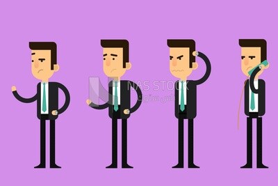 رجل مع تعبيرات مختلفة