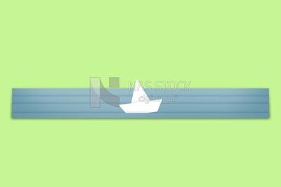 Paper boat in the water