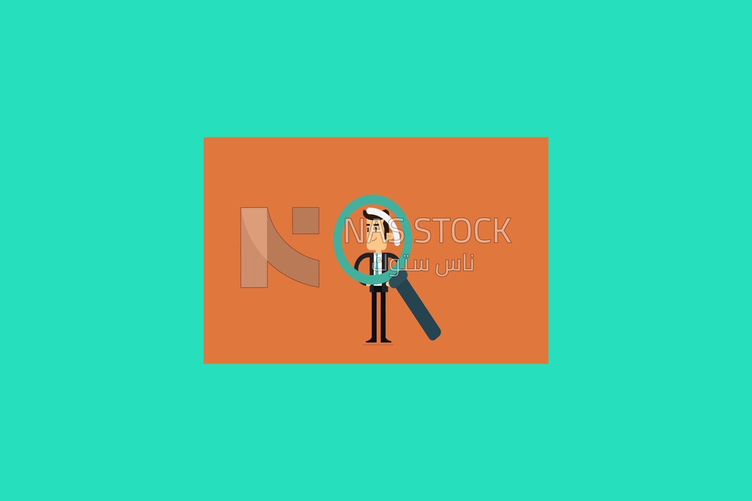 Person under a magnifying glass