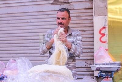 Egyptian Kunafa seller, street vendo