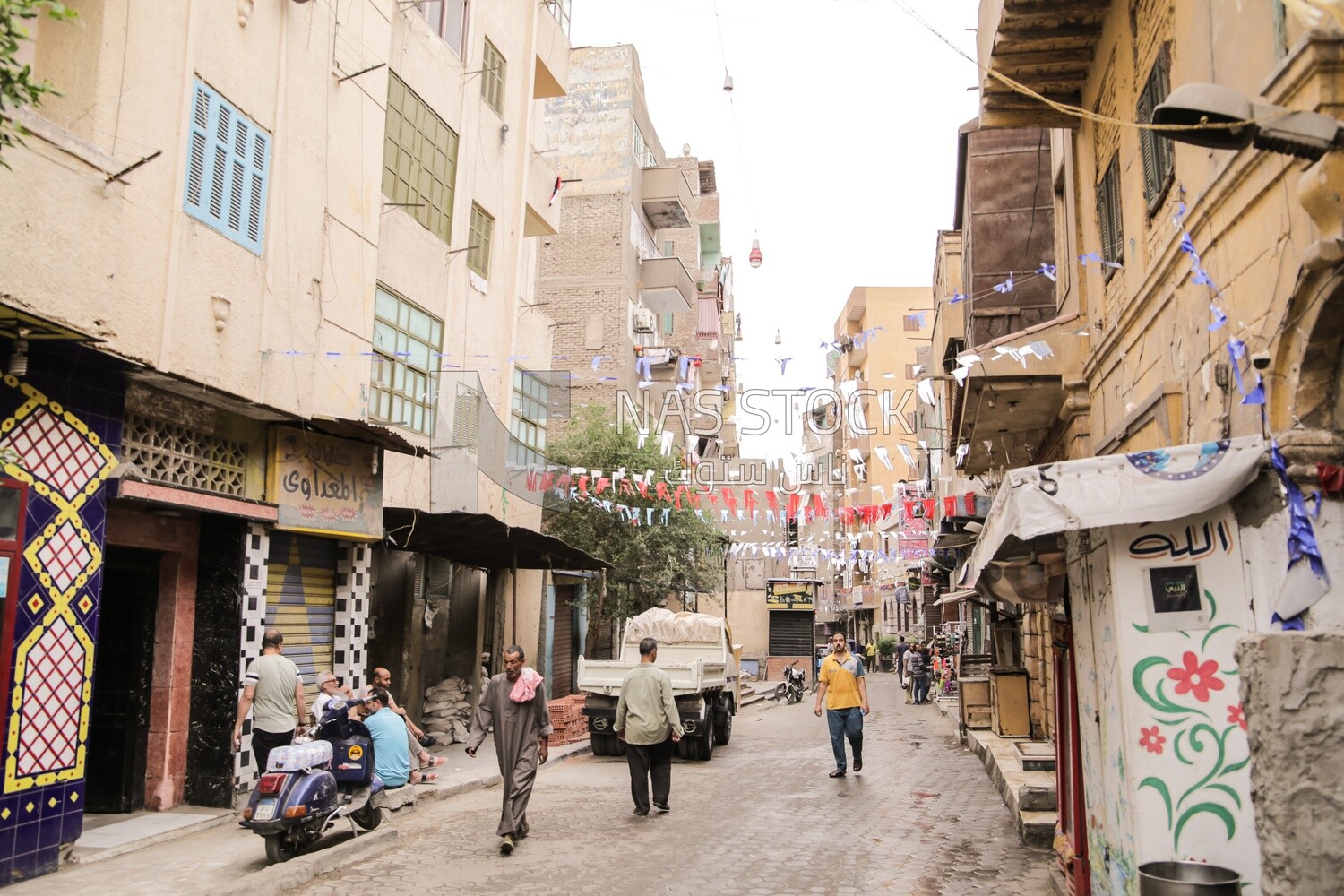 Ramadan decorations hanging in an Egyptian street