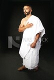 A man wearing an ihram dress