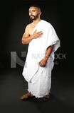 A man wearing an ihram dress