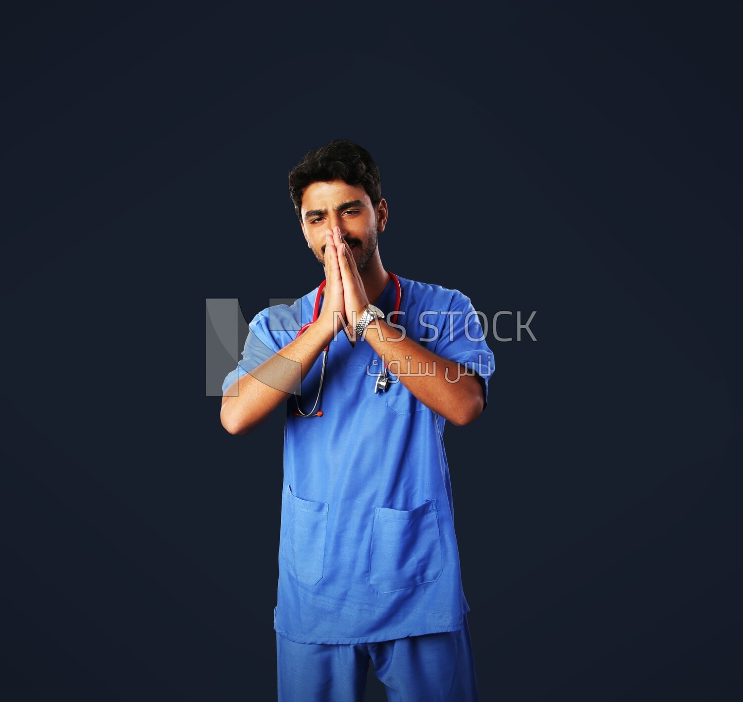A man doctor with a stethoscope