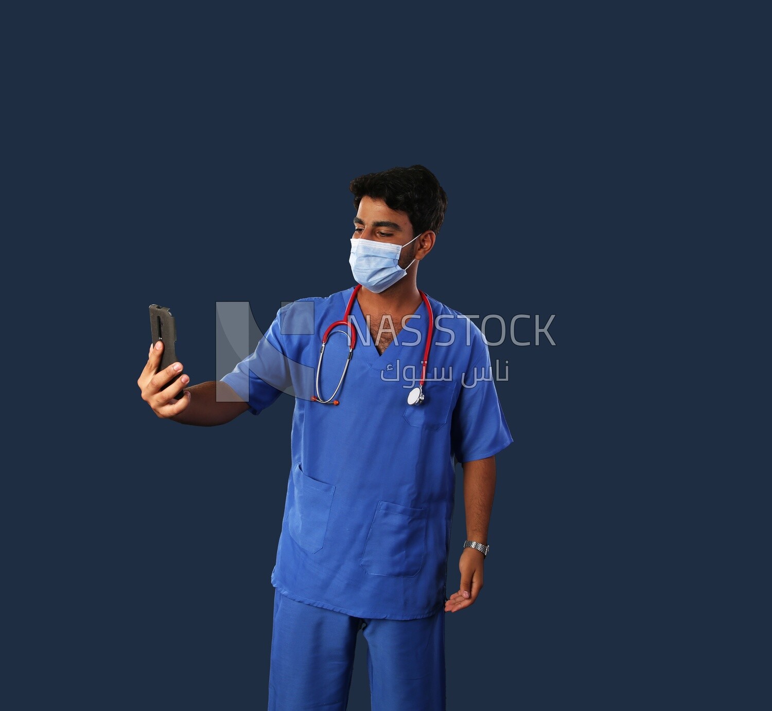 A man doctor with a stethoscope