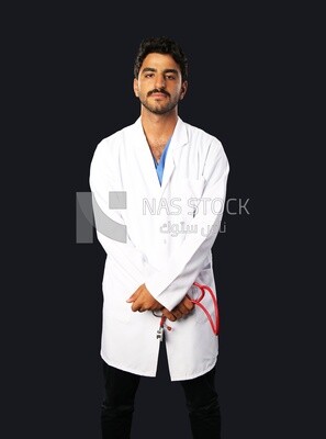A man doctor with a stethoscope