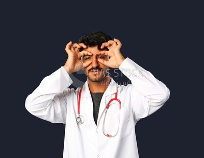 A man doctor with a stethoscope