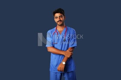 A man doctor with a stethoscope