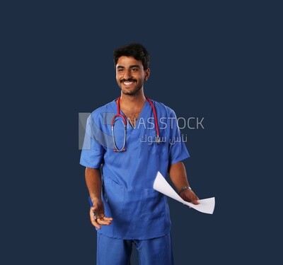 A man doctor with a stethoscope