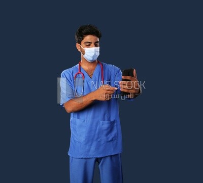 A man doctor with a stethoscope