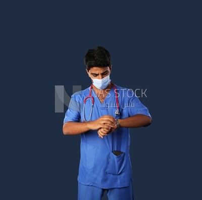 A man doctor with a stethoscope