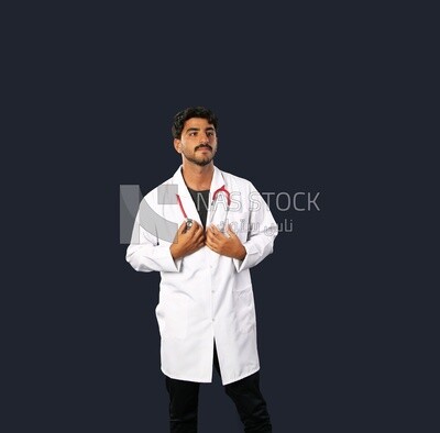 A man doctor with a stethoscope