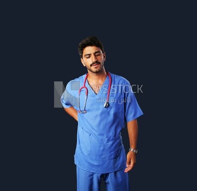 A man doctor with a stethoscope