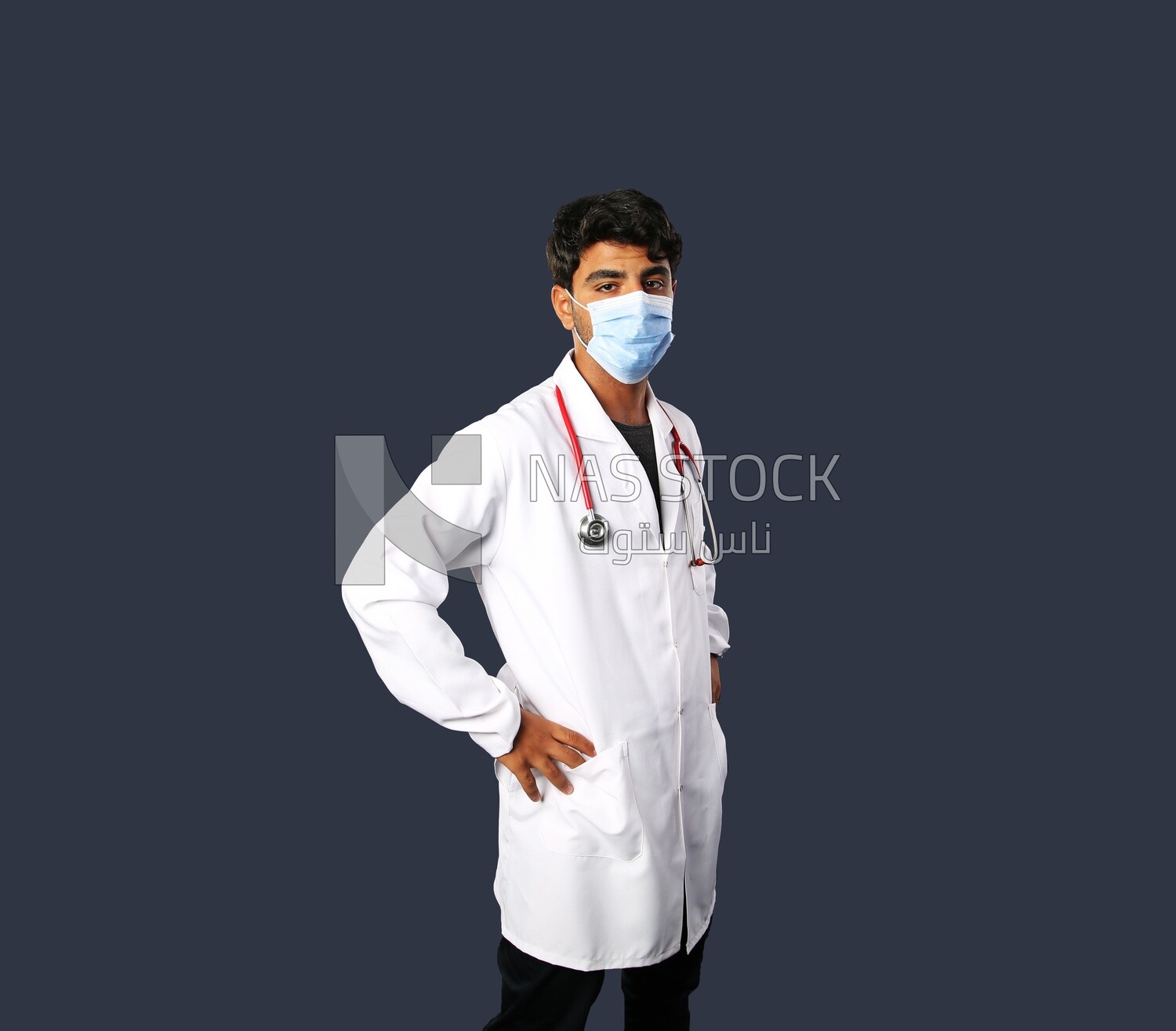 A man doctor with a stethoscope