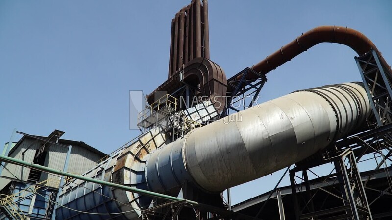 Large ventilation pipe in an iron and steel factory