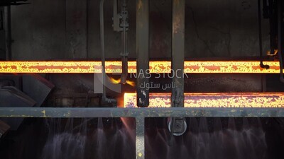 One of the stages of the steel industry, iron factory, steel production