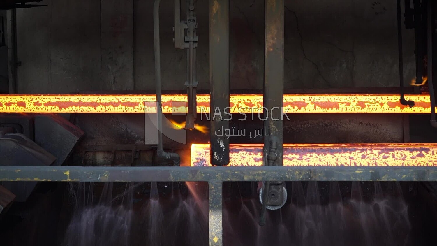 One of the stages of the steel industry, iron factory, steel production