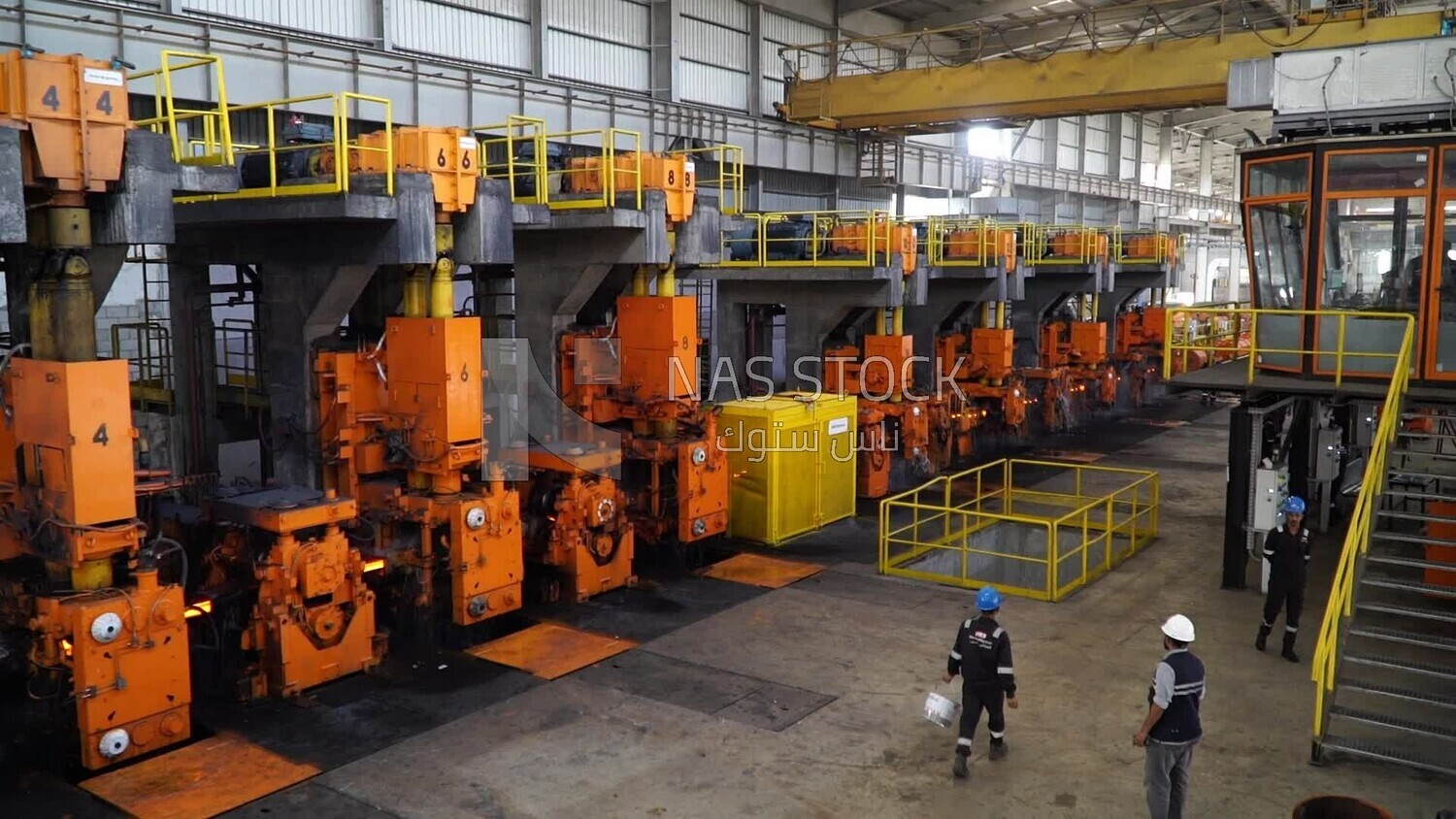 Scene inside a steel factory