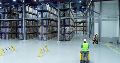 Large warehouse full of shelves and boxes