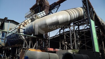 Large ventilation pipe in an iron and steel factory