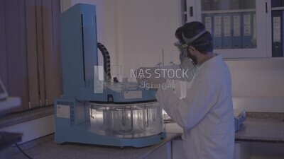 Doctor works in a laboratory