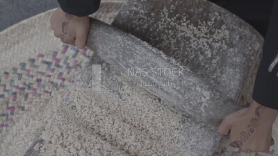 Woman baking in the Asir region, Saudi Arabia