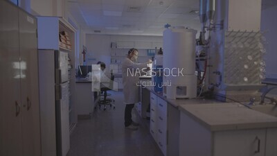 Group of doctors in the pharmaceutical factory laboratory