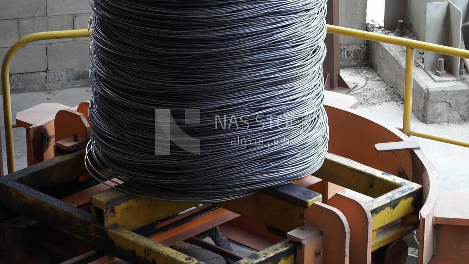 Group of metal rings in a factory