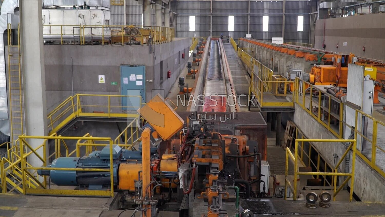 Scene inside a steel factory