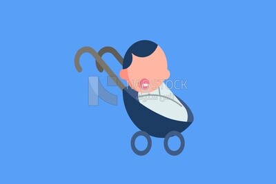 رضيع فى عربة اطفال