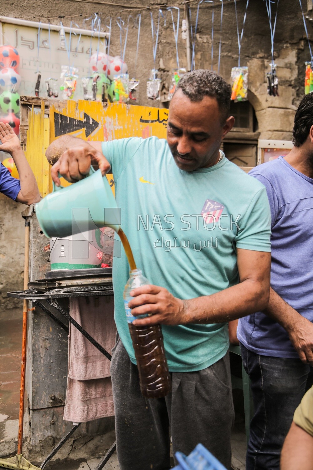 street vendor selling Ramadan juices &quot;Licorice&quot; in Cairo, Egypt