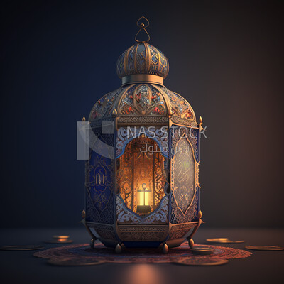 Metal Arab lantern, Ramadan artifacts
(Ramadan Posters -  AI Technology)