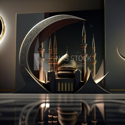 The amazing architectural design of Muslim mosque
(Ramadan Posters -  AI Technology)