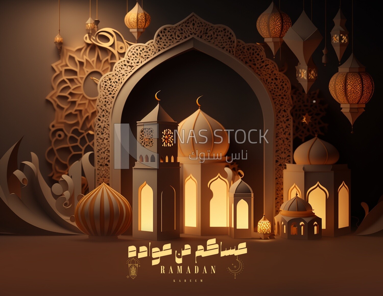 The amazing architectural design of Muslim mosque
(Ramadan Posters -  AI Technology)