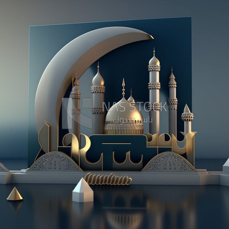 Amazing architectural design of Muslim mosque
(Ramadan Posters -  AI Technology)