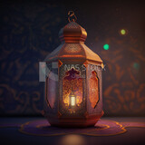 Three-dimensional model of the Ramadan lantern, Ramadan artifacts
(Ramadan Posters -  AI Technology)