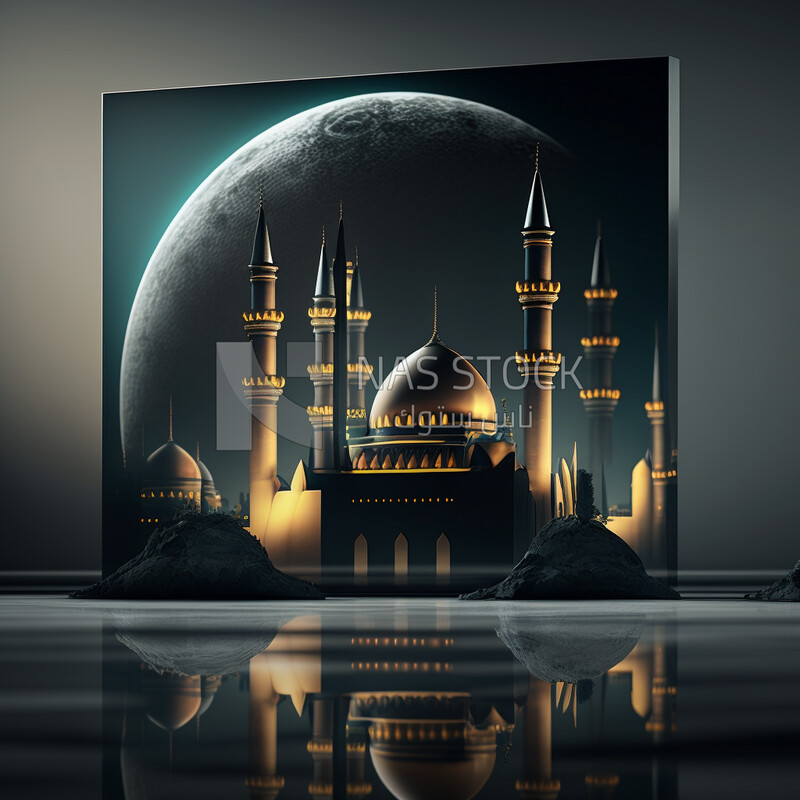 The amazing architectural design of Muslim mosque
(Ramadan Posters - AI Technology)
